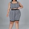 Curvaceous Boutique Summer Maze Tank Short Set NEW