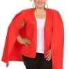 Curvaceous Boutique Red Caped Hero Blazer TOPS