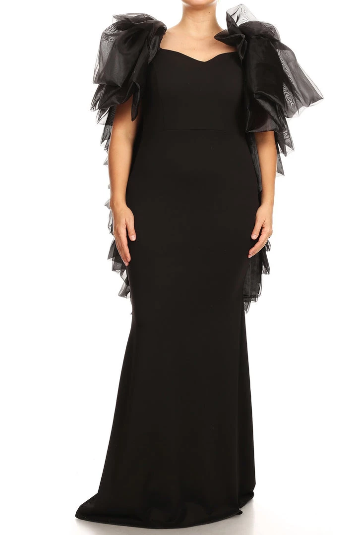 Curvaceous Boutique Black Whitney Chiffon Draped Gown 5 Curvaceous Boutique Black Whitney Chiffon Draped Gown