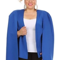 Curvaceous Boutique Blue Caped Hero Blazer