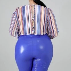 Curvaceous Boutique Blue Liquid Bermudas SALE