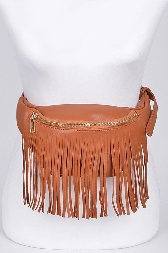 Curvaceous Boutique Brown Fringe Fanny Pack ACCESSORIES 3 Curvaceous Boutique Brown Fringe Fanny Pack ACCESSORIES