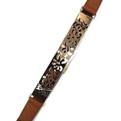 Curvaceous Boutique Camel Cut-out Metal Belt