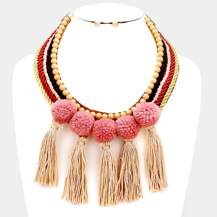 Curvaceous Boutique Tan Tassel Rope Necklace 3 Curvaceous Boutique Tan Tassel Rope Necklace