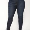 Curvaceous Boutique Dark Blue Classic High Waist Jeans