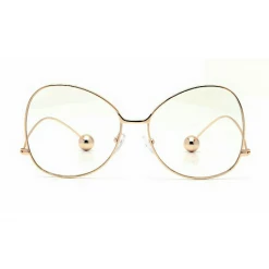 Curvaceous Boutique Gold Zina Metal Oversize Glasses ACCESSORIES