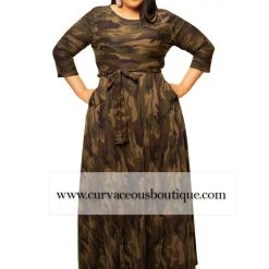 New Arrivals Dark Camouflage Gabby Maxi Dress