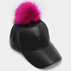 Curvaceous Boutique ACCESSORIES Pink Pom Pom Basketball Cap