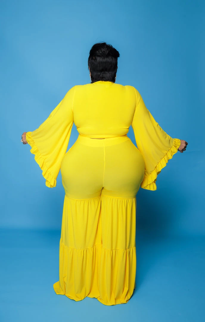 Curvaceous Boutique Yellow Chaka Pant Set SETS 4 Curvaceous Boutique Yellow Chaka Pant Set SETS