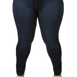 Curvaceous Boutique Dark Blue Basic Hi Waist Jeans