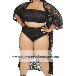Curvaceous Boutique Black Winter Lace Swim Set 5 Curvaceous Boutique Black Winter Lace Swim Set