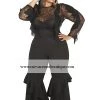 Curvaceous Boutique SALE Black Salsa Ruffle Tiered Pants
