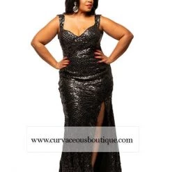 New Arrivals GOWNS Black Blaine Sequin Gown