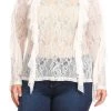 Curvaceous Boutique Ivory Lace Ruffle Trim Top
