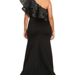 Curvaceous Boutique Karen Leather Trim Ruffle Dress SALE