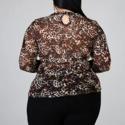 Curvaceous Boutique Leopard Sheer Top NEW