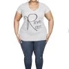 Curvaceous Boutique Grey New Runway Ready T-Shirt TOPS