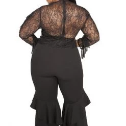 Curvaceous Boutique SALE Black Salsa Ruffle Tiered Pants