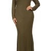 Curvaceous Boutique DRESSES Olive Green Lala Turtleneck Maxi Dress