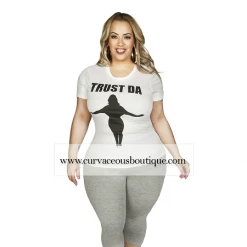 Curvaceous Boutique White Trust Da Plus T-Shirt