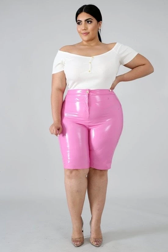 Curvaceous Boutique Pink Liquid Bermudas SALE 3 Curvaceous Boutique Pink Liquid Bermudas SALE