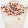 Curvaceous Boutique Light Multi Pearl Armor Bib Necklace ACCESSORIES 1 Curvaceous Boutique Light Multi Pearl Armor Bib Necklace ACCESSORIES