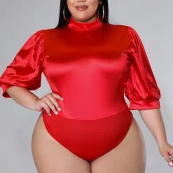 Curvaceous Boutique Red Hallie Slit Set