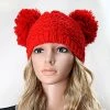 Curvaceous Boutique Red Double Pom Pom Beanie Hat 2 Curvaceous Boutique Red Double Pom Pom Beanie Hat