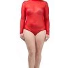 Curvaceous Boutique Red Contrast Mesh Body-suit BODYSUITS
