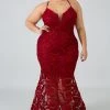 Curvaceous Boutique Burgundy Remington Swirl Mermaid Gown SALE