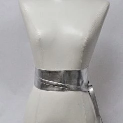 Curvaceous Boutique NEW Slim Silver Kimono Plus Size Belt