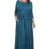 Curvaceous Boutique Extended Size Teal Gabby Maxi Dress MAXI DRESSES