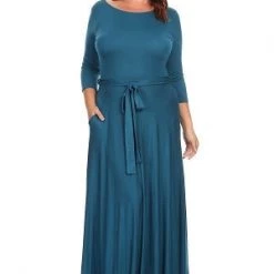 Curvaceous Boutique Extended Size Teal Gabby Maxi Dress MAXI DRESSES