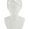 Curvaceous Boutique White Metallic Texture Turban