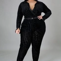 Curvaceous Boutique Crushed It Velvet Body-Suit Set SALE