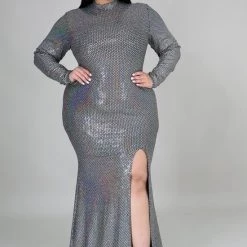 Curvaceous Boutique Set In Metallic Gown