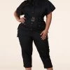 Curvaceous Boutique SALE Black Utility Jumpsuit