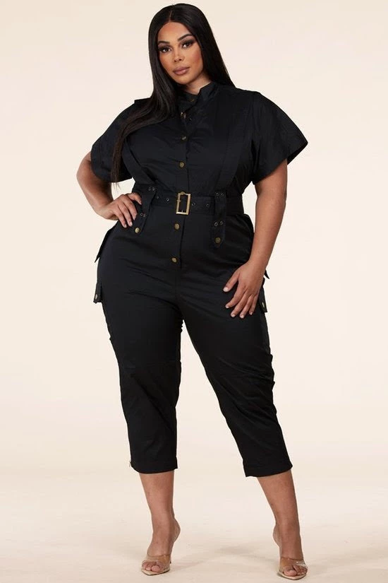 Curvaceous Boutique SALE Black Utility Jumpsuit 3 Curvaceous Boutique SALE Black Utility Jumpsuit