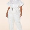 Curvaceous Boutique Off White Utility Jumpsuit SALE