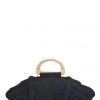 Curvaceous Boutique Black Woven Straw Tote Bag NEW