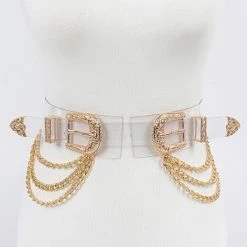 Curvaceous Boutique Gold Metal Buckle Plus Size Chain Belt