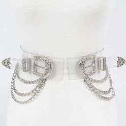 Curvaceous Boutique Silver Metal Buckle Plus Size Chain Belt NEW