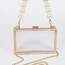 Curvaceous Boutique Pearl Handle Frame Clutch NEW