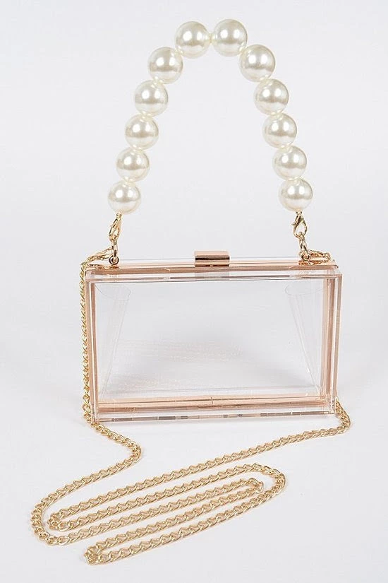 Curvaceous Boutique Pearl Handle Frame Clutch NEW 3 Curvaceous Boutique Pearl Handle Frame Clutch NEW