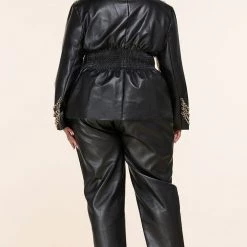 Curvaceous Boutique SETS Black Swooping Chain Pant Suit