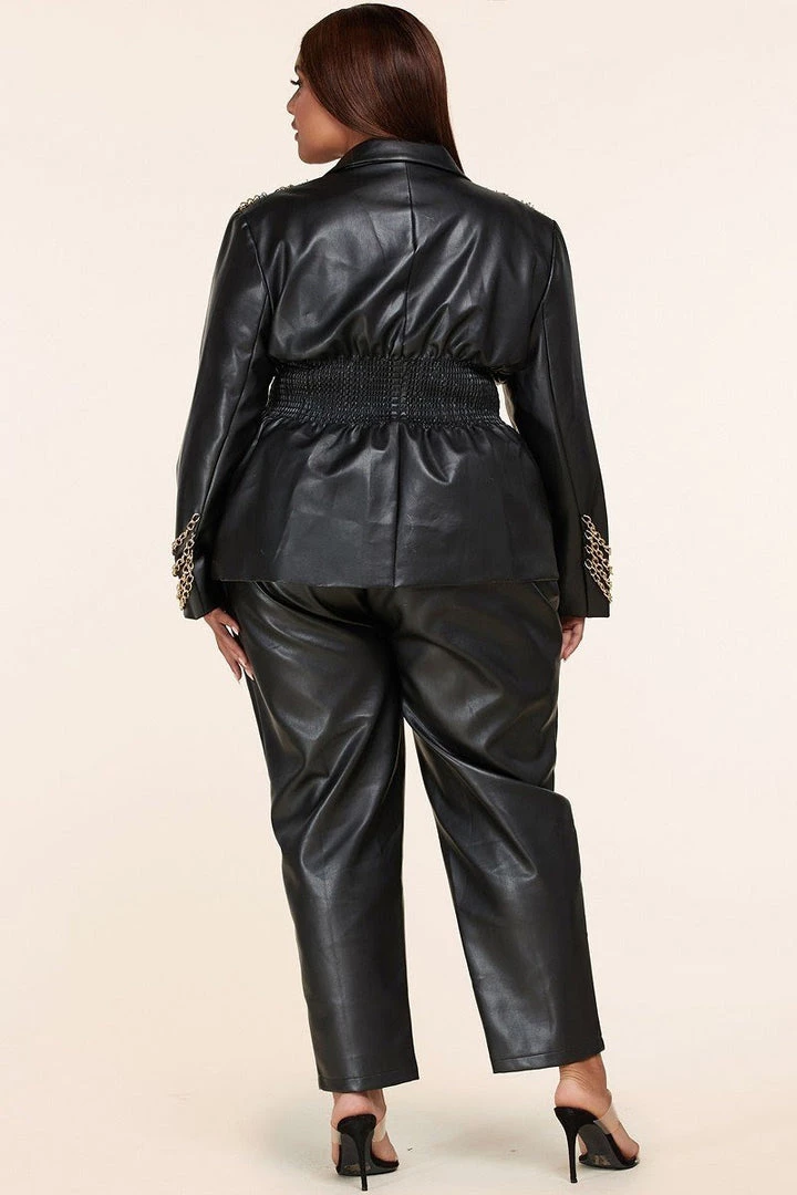 Curvaceous Boutique SETS Black Swooping Chain Pant Suit 4 Curvaceous Boutique SETS Black Swooping Chain Pant Suit