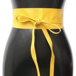 Curvaceous Boutique NEW Yellow/Mustard Slim Kimono Plus Size Belt