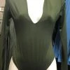 Curvaceous Boutique Olive Green Plunge Bodysuit