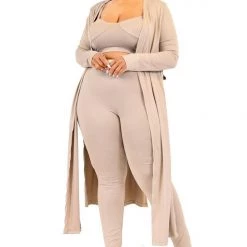 Curvaceous Boutique SETS Khaki Bustier Cardigan Set 7 Curvaceous Boutique SETS Khaki Bustier Cardigan Set