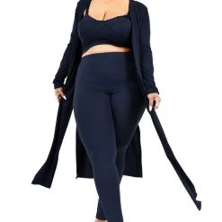 Curvaceous Boutique SETS Navy Bustier Cardigan Set